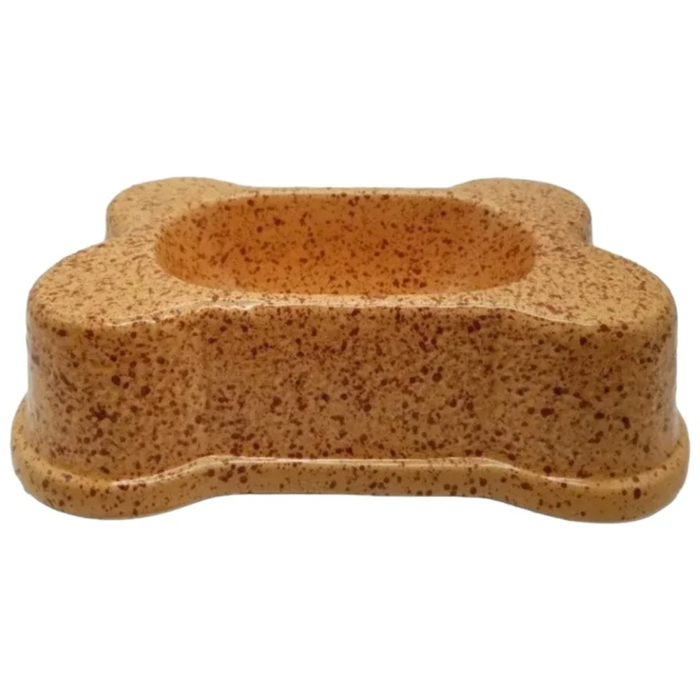 Doggiduds 1995 Canine Cafe Glazed Ceramic Bone Biscuit Dog Feeder Heavy Bowl